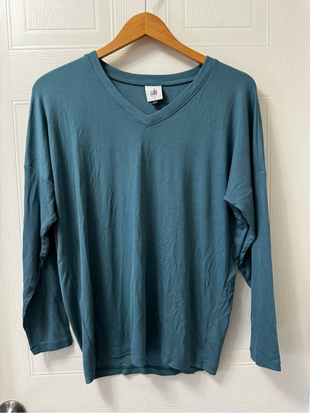 Gildan womens V-Neck Long Sleeve Shirt - Teal